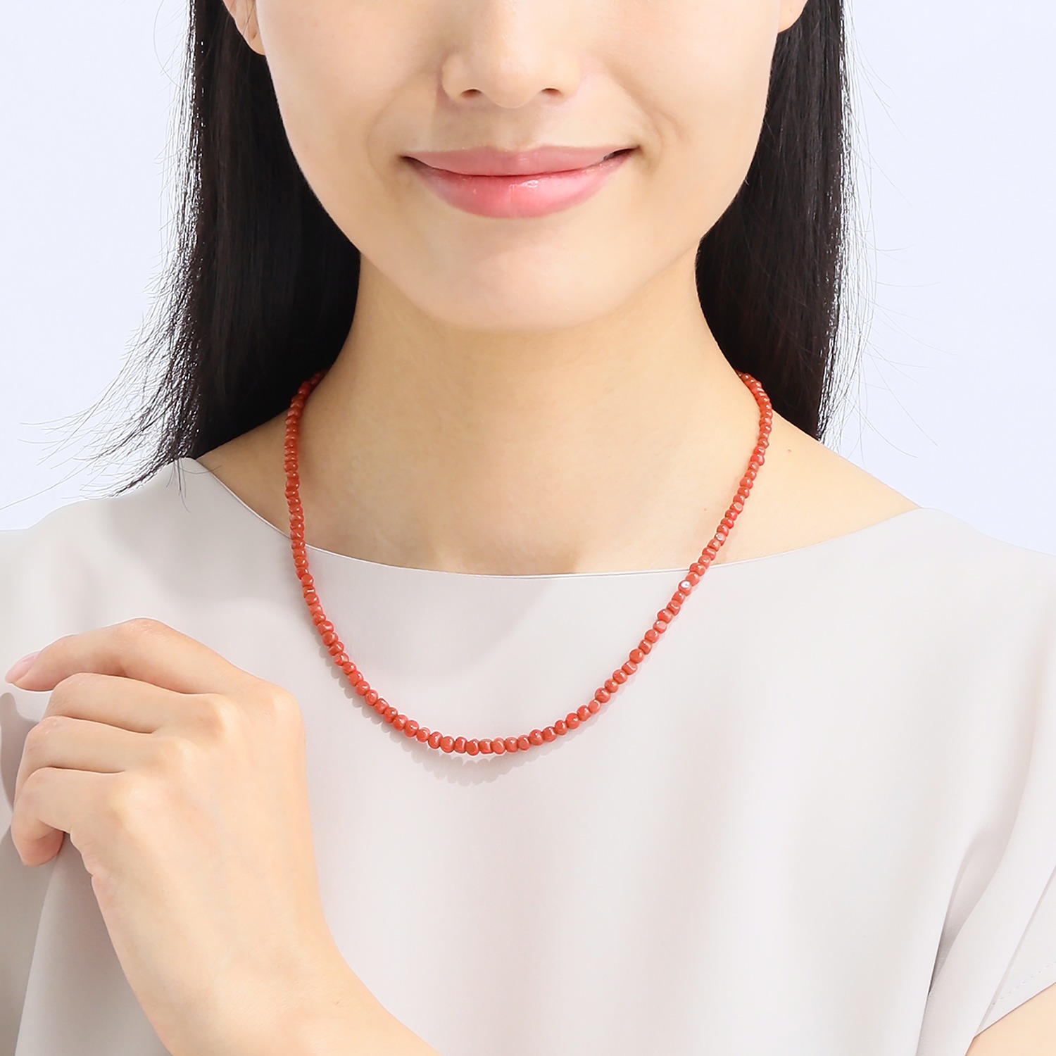 珠里 サンゴ バロックネックレス