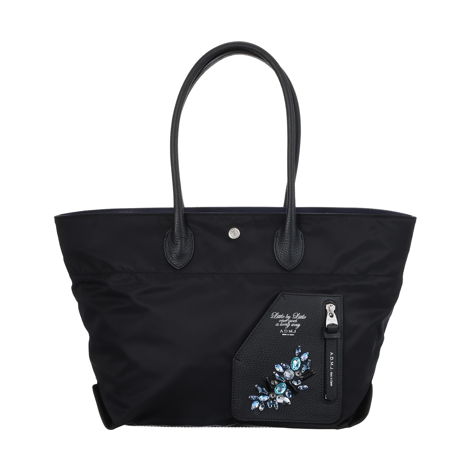 エーディーエムジェイ イタリアンファブリック クリスタルガラス ソーイング トートバッグ