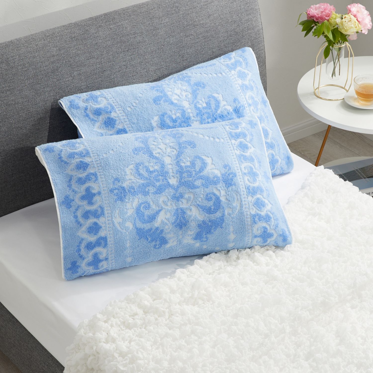 西川 ふんわりやわらか ラグジュアリー 今治タオルピローシーツ 同色２枚組