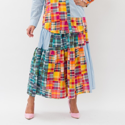 ＜ショップチャンネル＞ クイーン リー パッチワークデザイン スカート画像