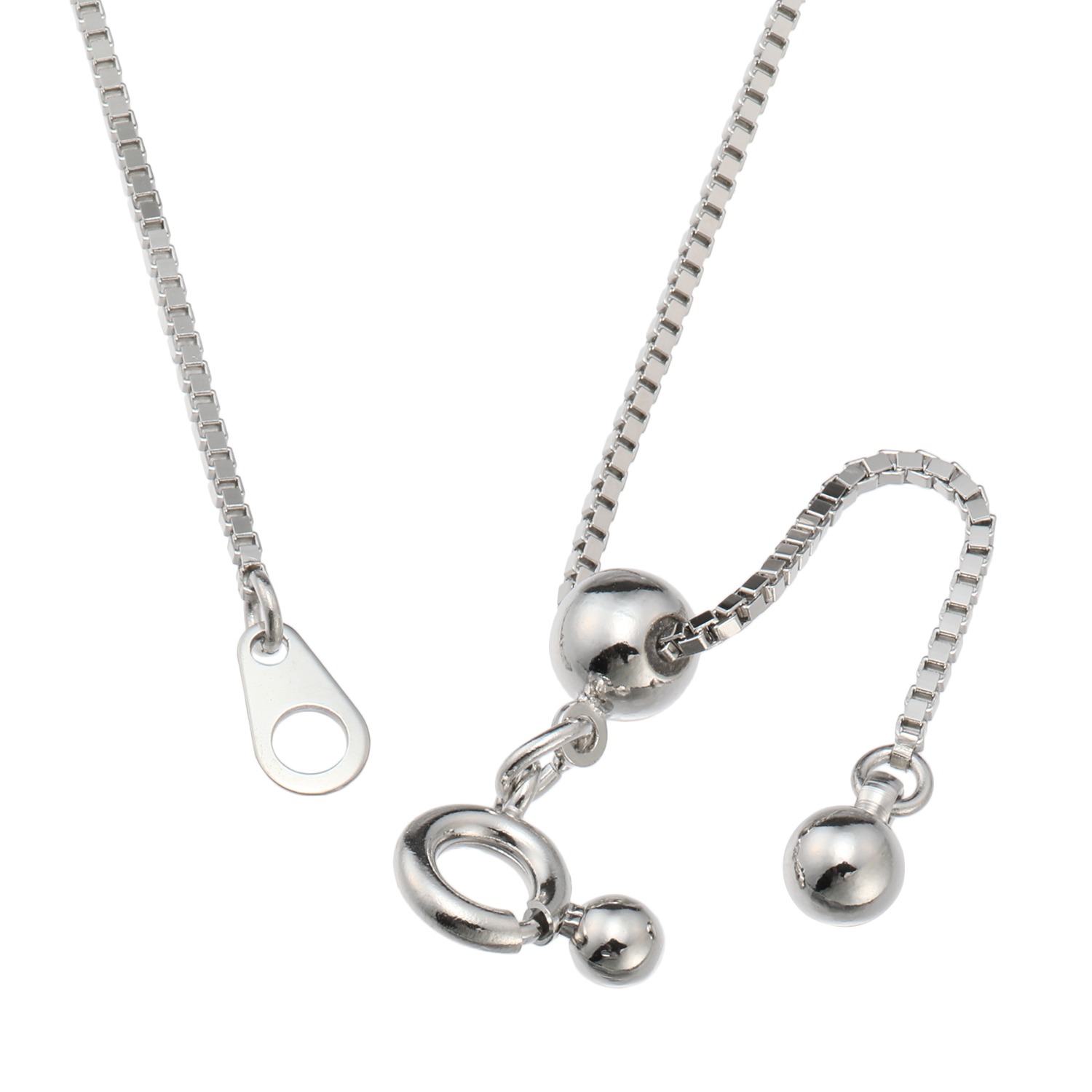 坂本これくしょん シルバーカラー ボックスチェーン ロングネックレス