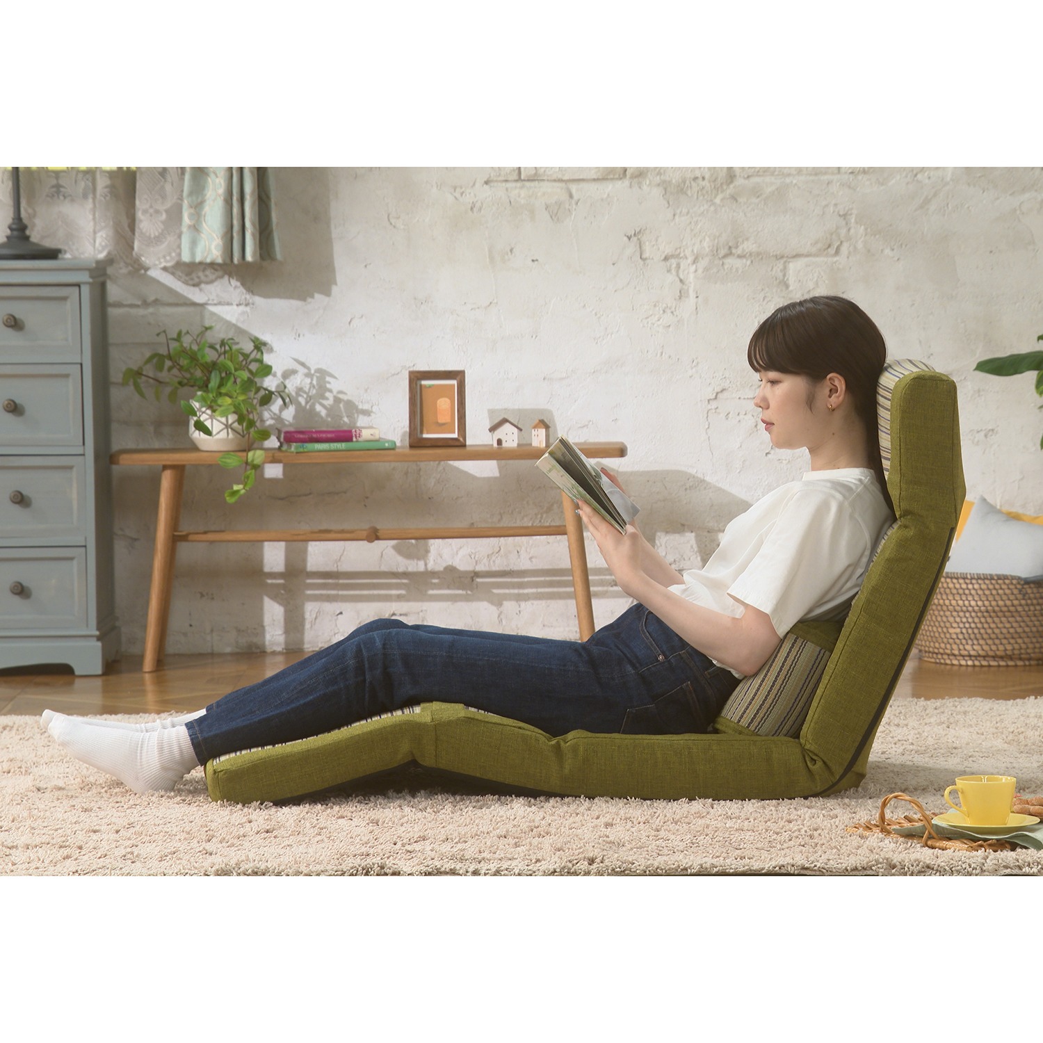 わごこち お好みの姿勢でくつろげる さらっと快適 い草カバー付 リクライニング座椅子