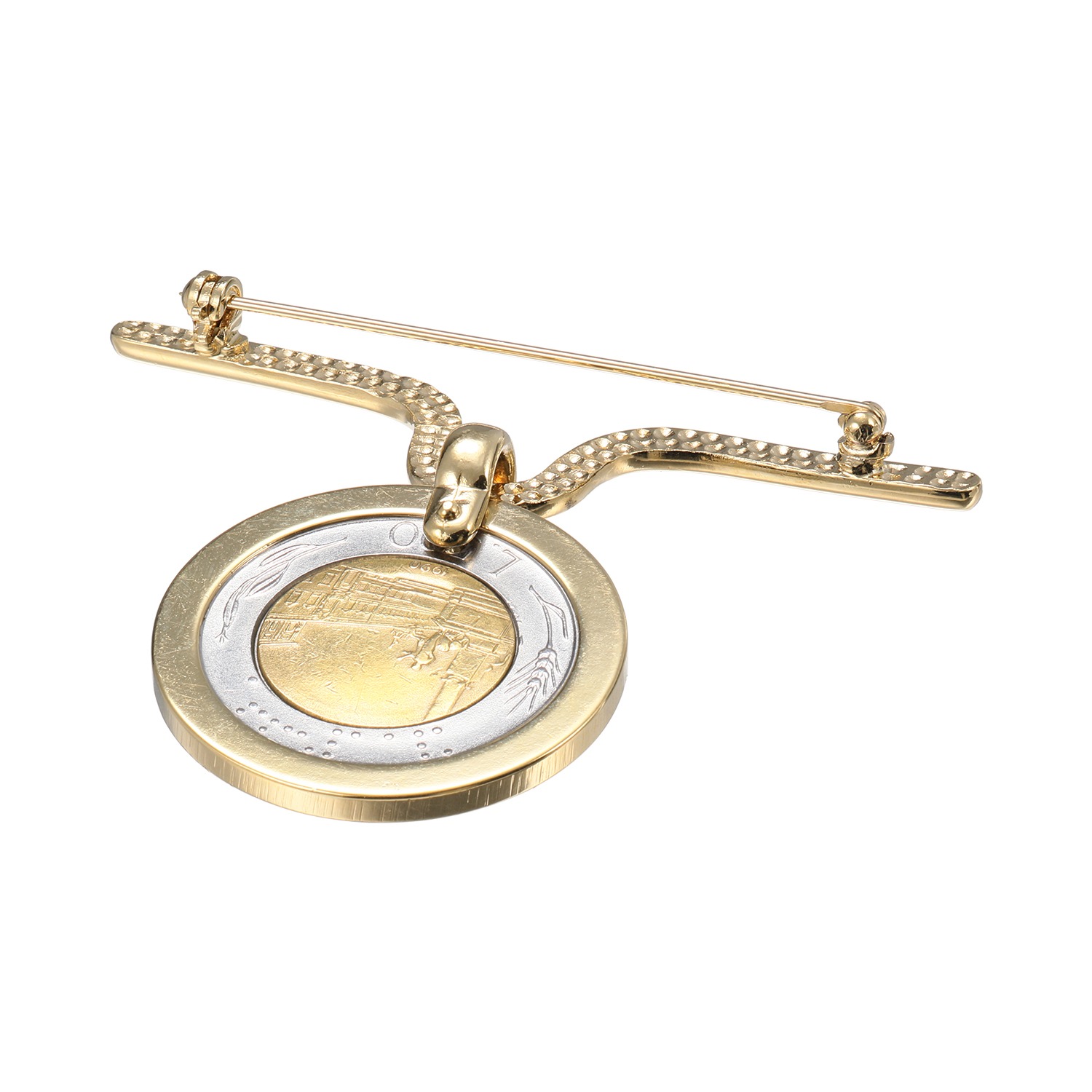 ワールドコインズ イタリアコイン ５００リラデザイン キラキラビジュウ ブローチ