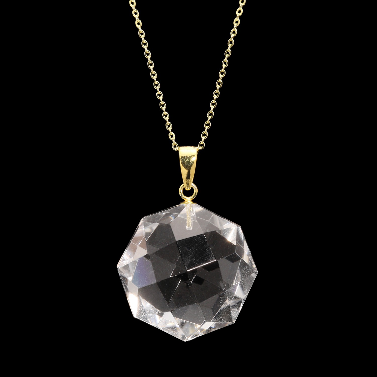 貴煌 天然水晶 オクタゴンカット ペンダント