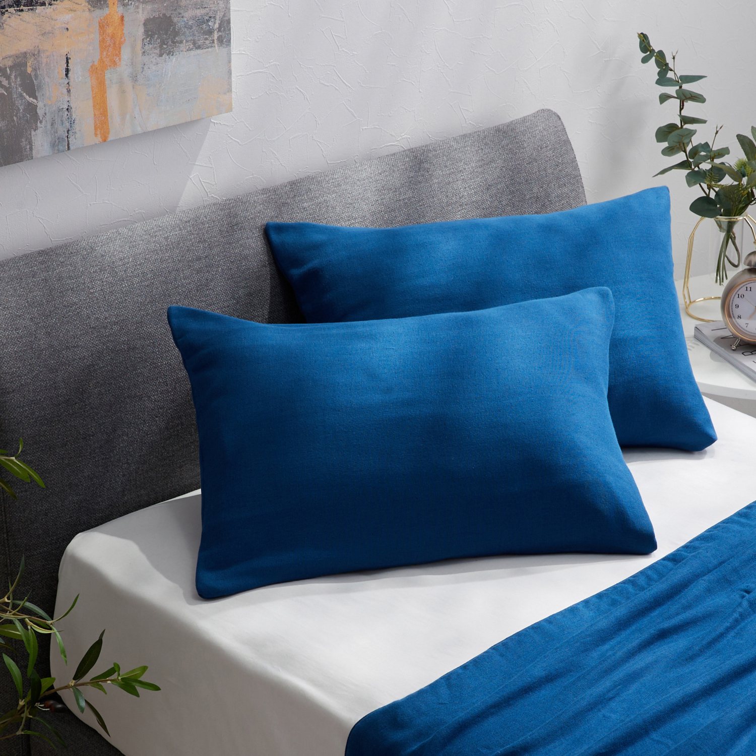 クムコ 三河木綿 和晒４重ガーゼ 枕カバー同色２枚組