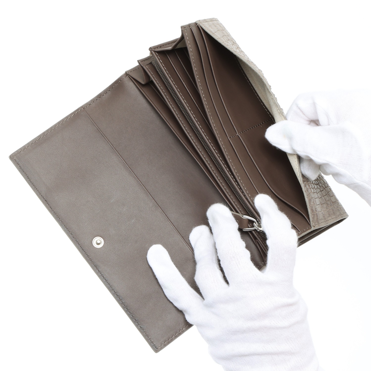 リアマッサ クロコダイル クラウン付長財布