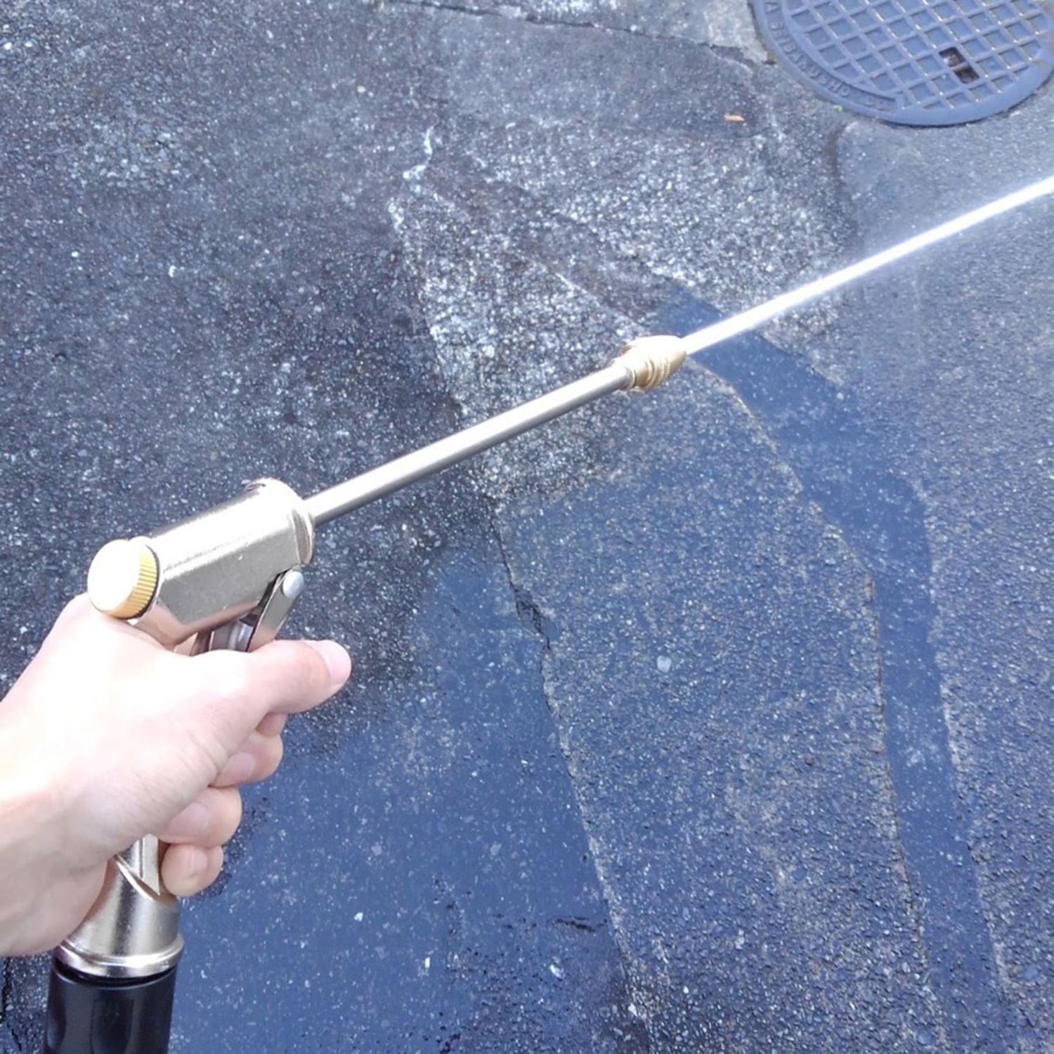 錆びに強く丈夫で長持ち！ 高圧ジェット＆拡散シャワー機能付 ステンレスコイルホース ＜１０ｍ＞