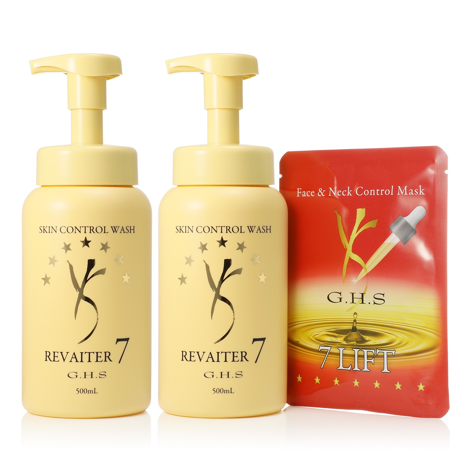 ジーエイチエス 濃密泡でお顔・身体の 摩擦レス洗浄ケア 潤いのあるツヤ肌へ スキンコントロール ウォッシュ ２本特別セット 