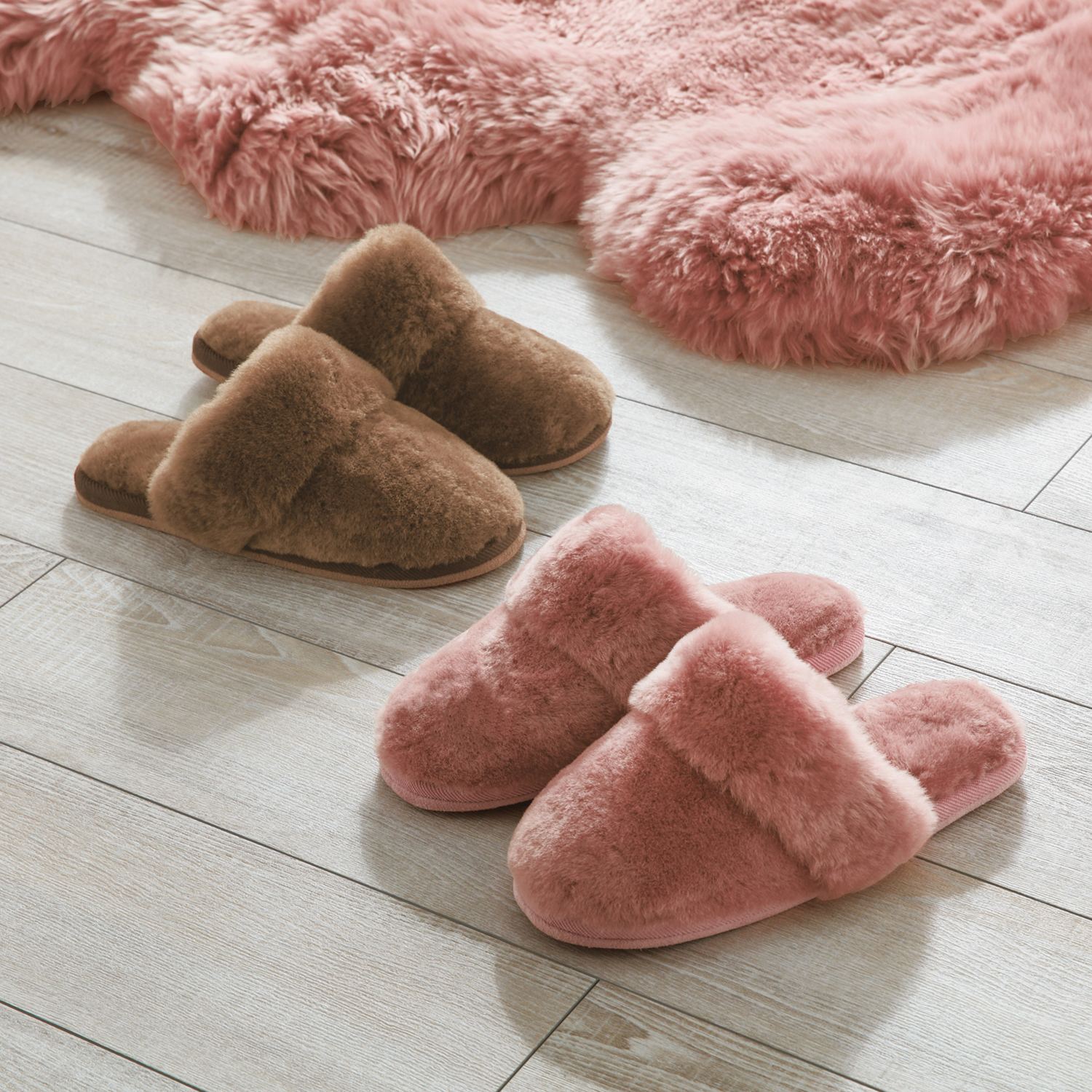 モリリン ニュージーランド産 メリノムートン使用！ ムートンスリッパ２色組