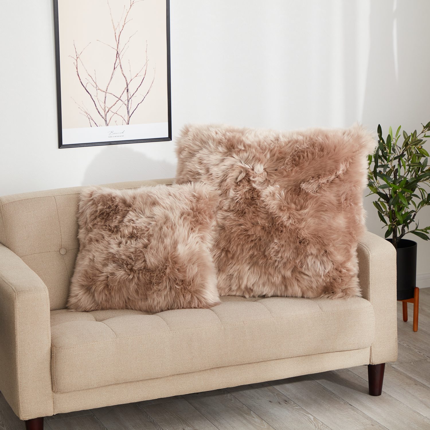 モリリン ニュージーランド産 メリノムートン使用！ ムートンクッション ＜４０×４０ｃｍ＞