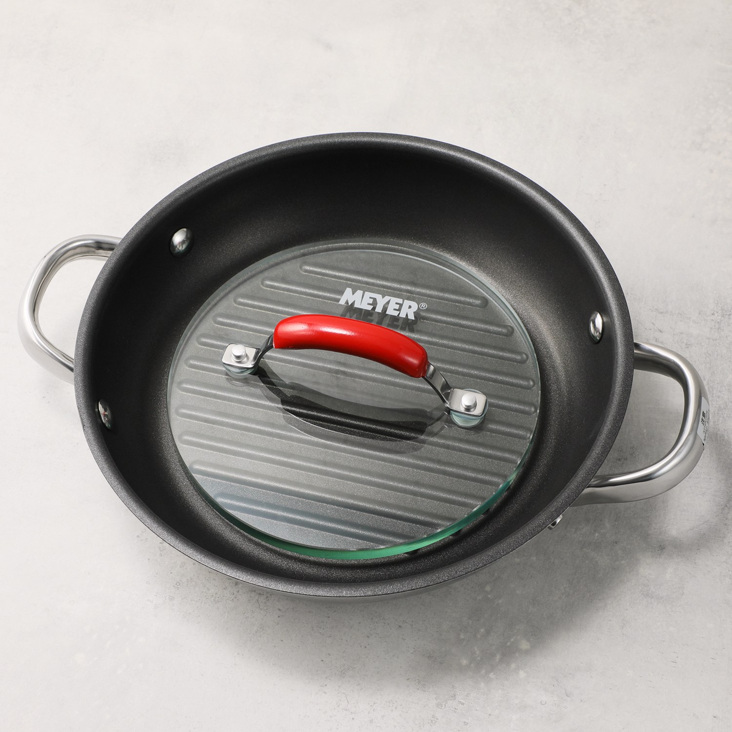 マイヤー 綺麗な焼き目が 食欲をそそる プレス＆グリルパン ＜２４ｃｍ＞ 笠原将弘氏監修 レシピ集付セット