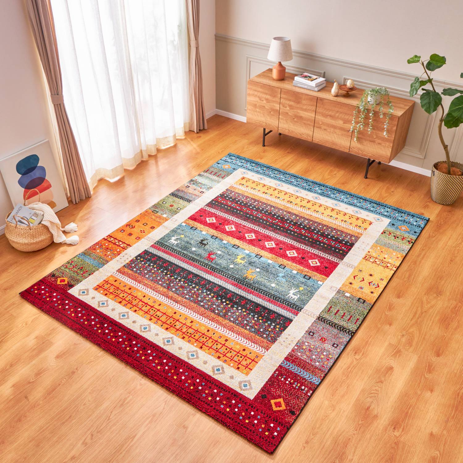 トルコ製 ギャベ柄 ウィルトン織カーペット “プラテリア” ＜２００×２５０ｃｍ＞