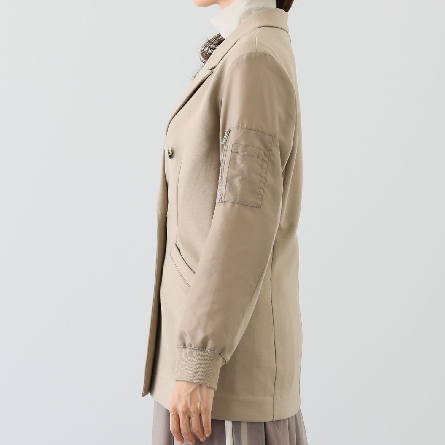 エムズ　スタイル ソフトスムース ミリタリー切替 ダブルジャケット