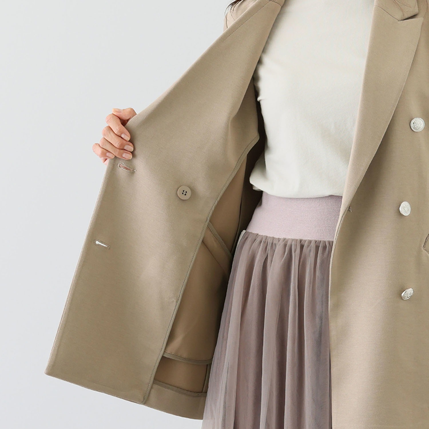 エムズ　スタイル ソフトスムース ミリタリー切替 ダブルジャケット