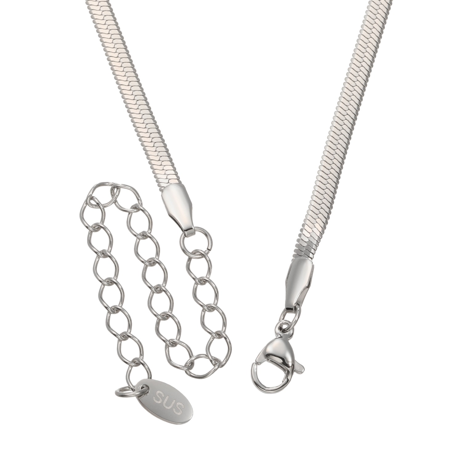 ラフィナリスタ サージカルステンレス フラットスネークチェーン ネックレス