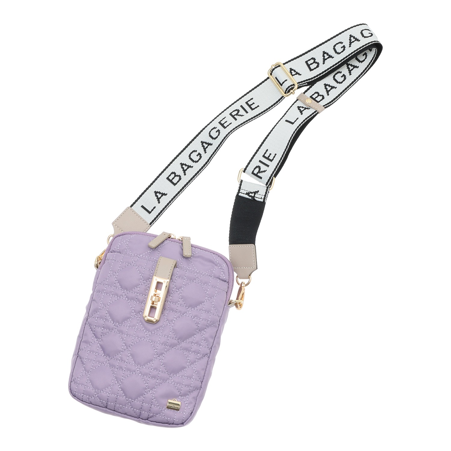 ラ・バガジェリー はっ水 ナイロンキルティング スマホショルダー