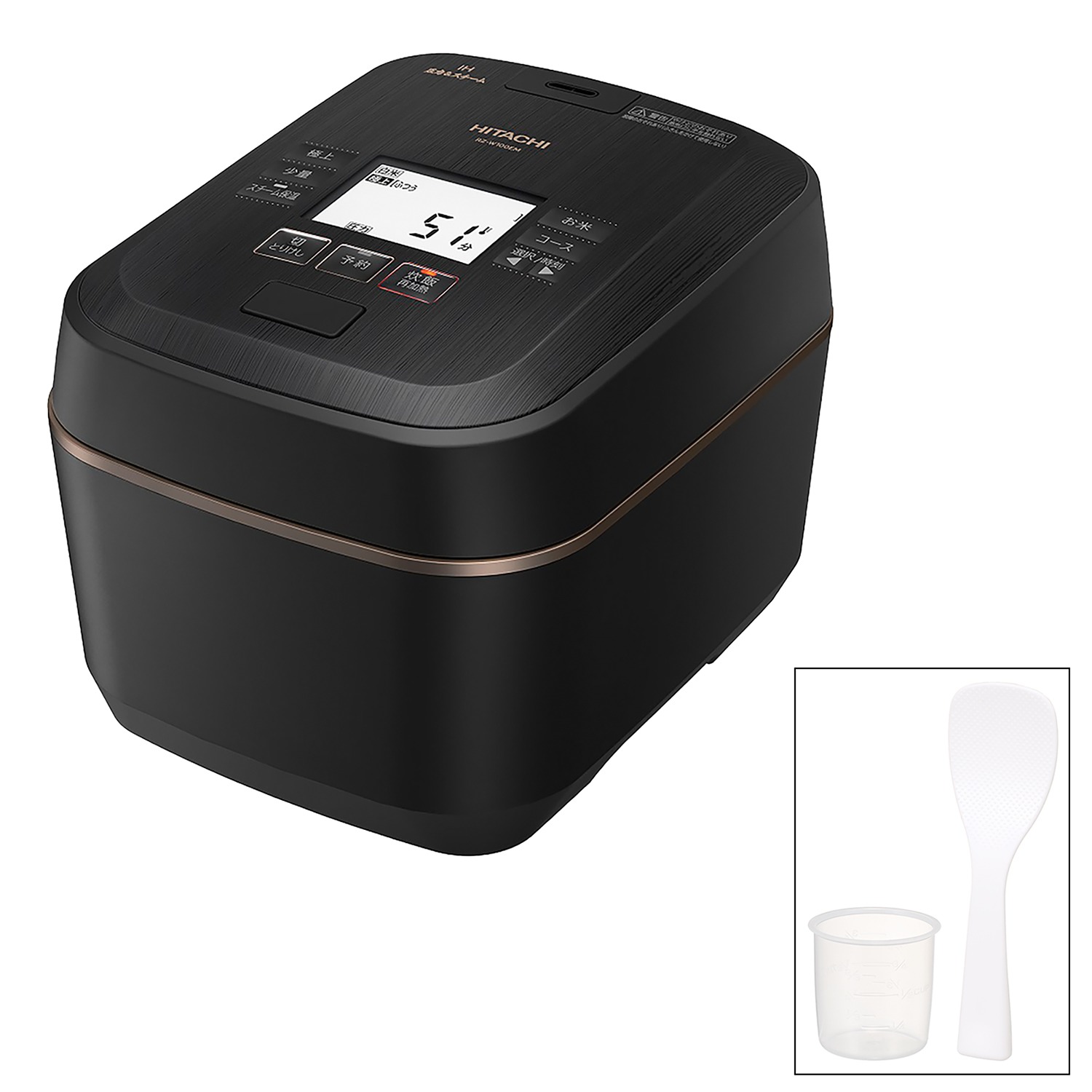 日立 老舗米屋 「八代目儀兵衛」が認めた 極上の炊き上がり 圧力＆スチーム ＩＨジャー炊飯器 “ふっくら御膳” ＲＺ−Ｗ１００ＥＭ 