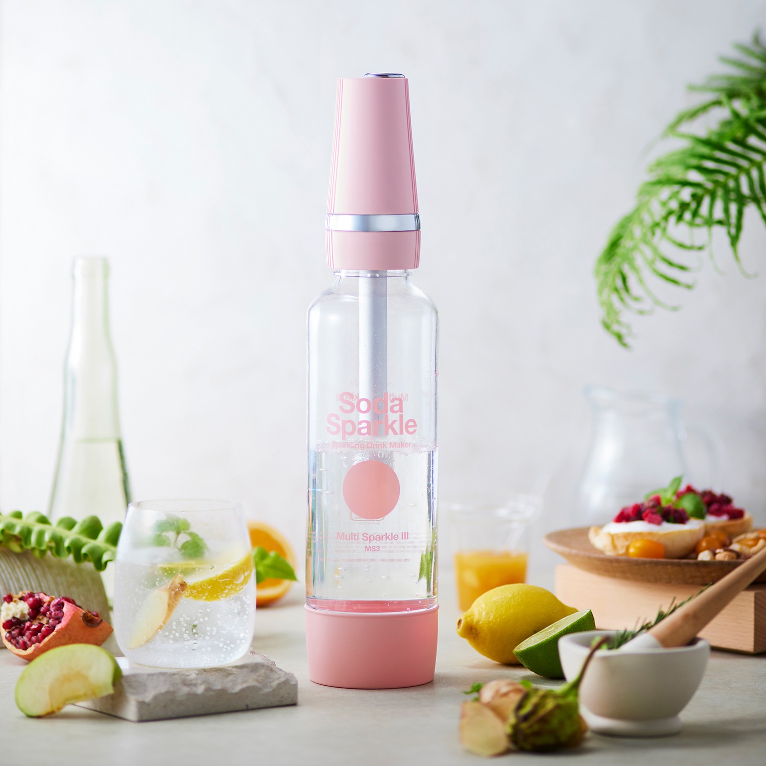 水やジュース、白ワインも 手軽にスパークリング！ ポータブル炭酸メーカー マルチスパークル３ 特別セット