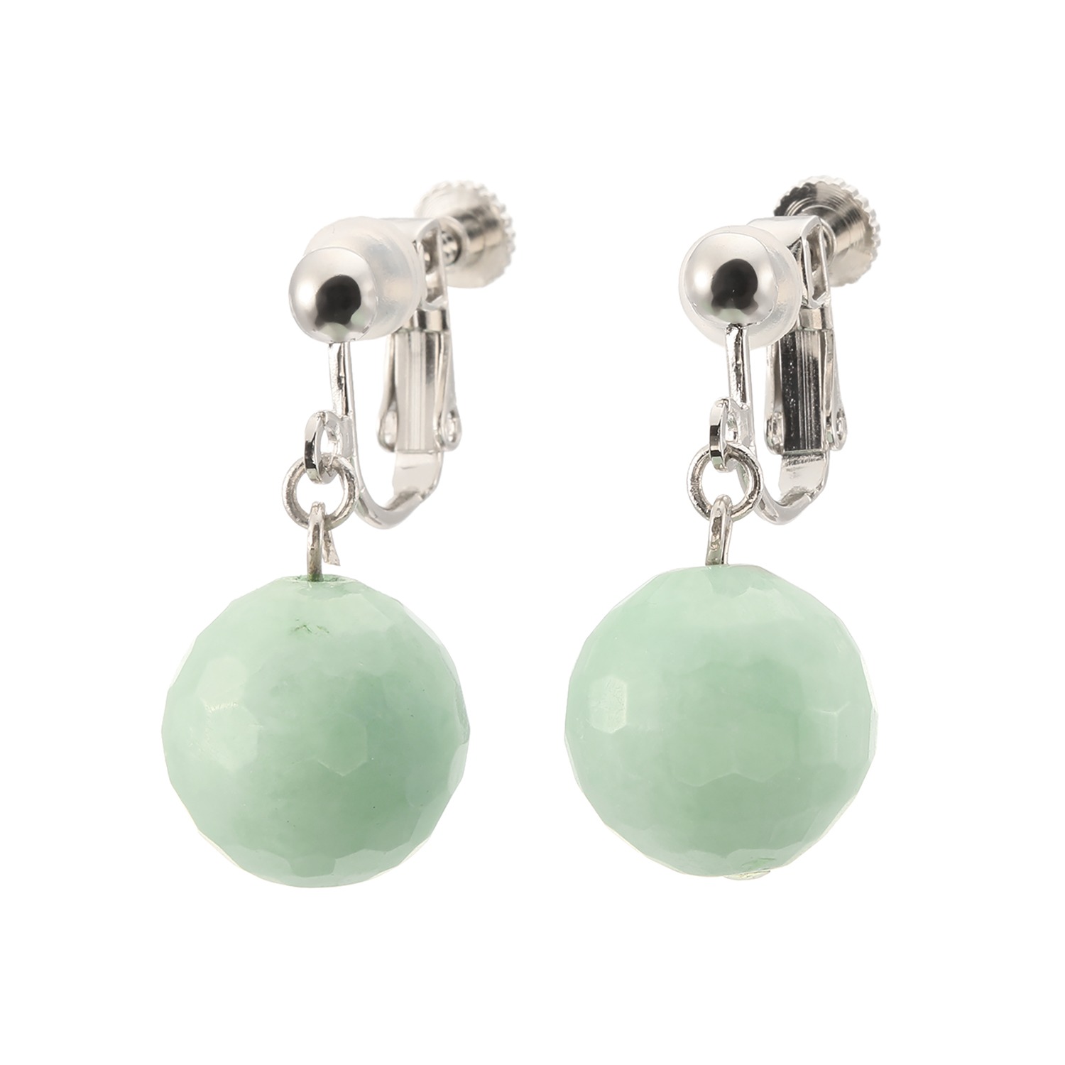 無着色本翡翠 ボリュームスウィング イヤリング／ピアス