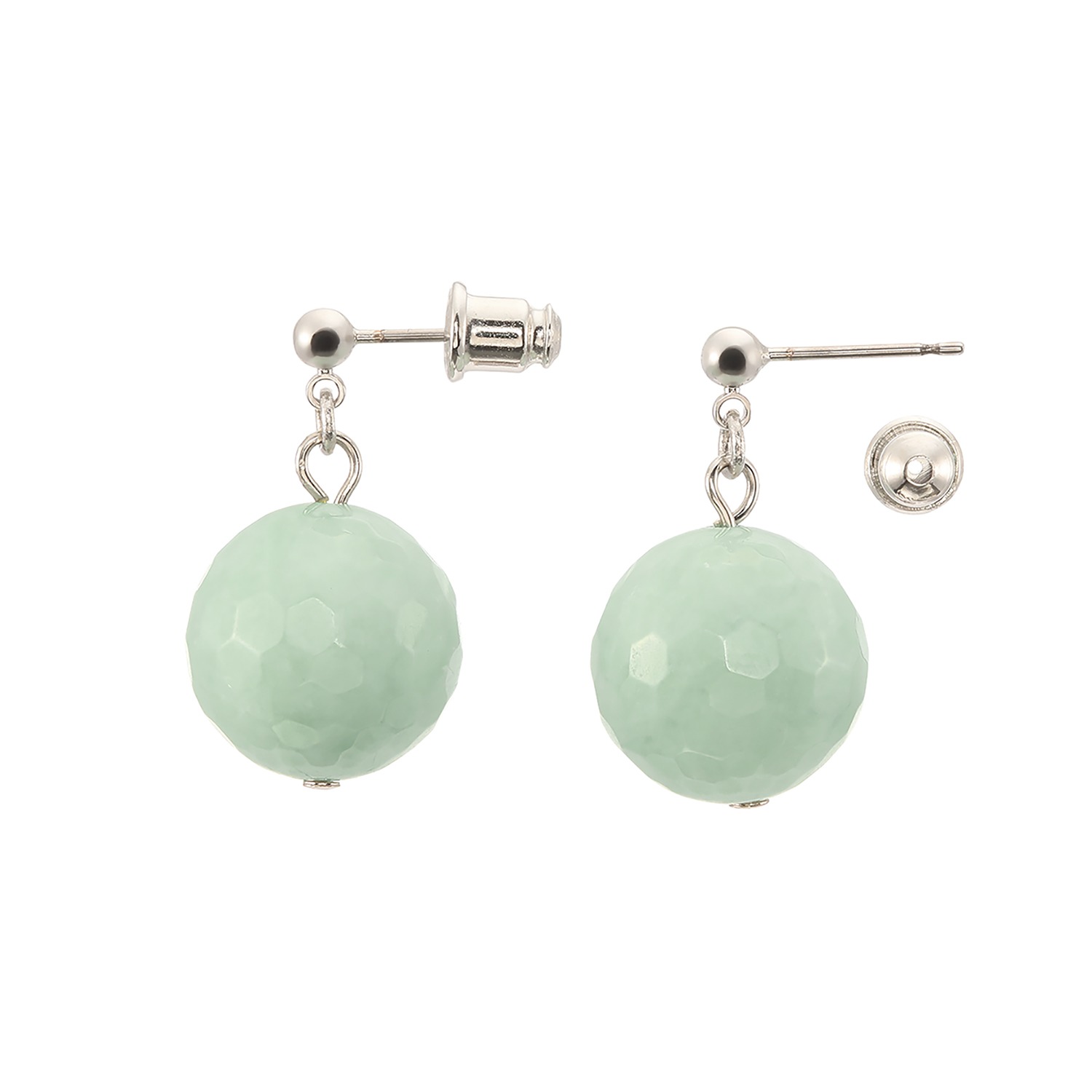 無着色本翡翠 ボリュームスウィング イヤリング／ピアス