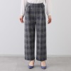 ピーツー 吸湿発熱・吸放湿 チェックプリント 裏起毛セミワイドパンツ