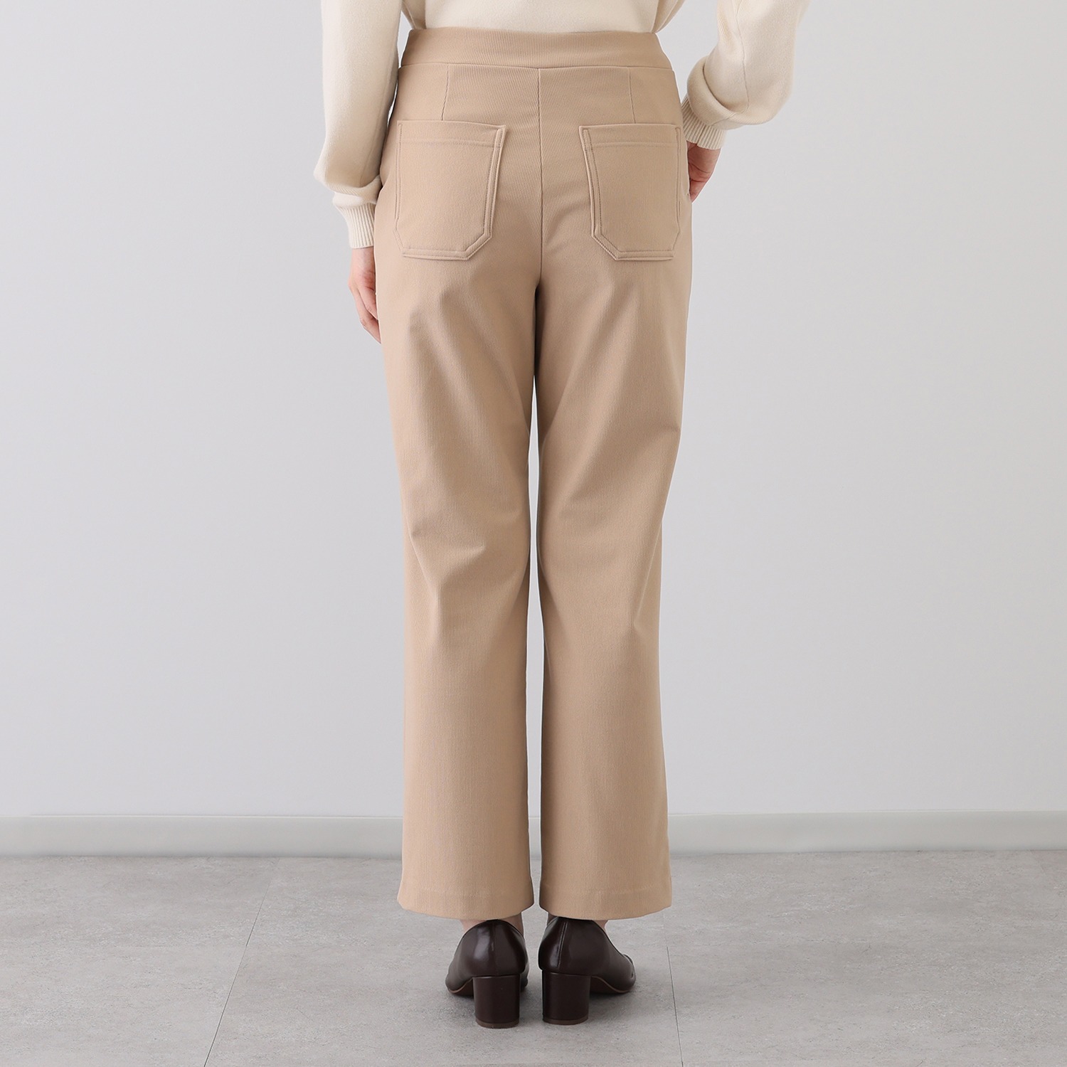 ピーツー 吸湿発熱・吸放湿 コーデュロイ風 裏起毛ベイカーパンツ