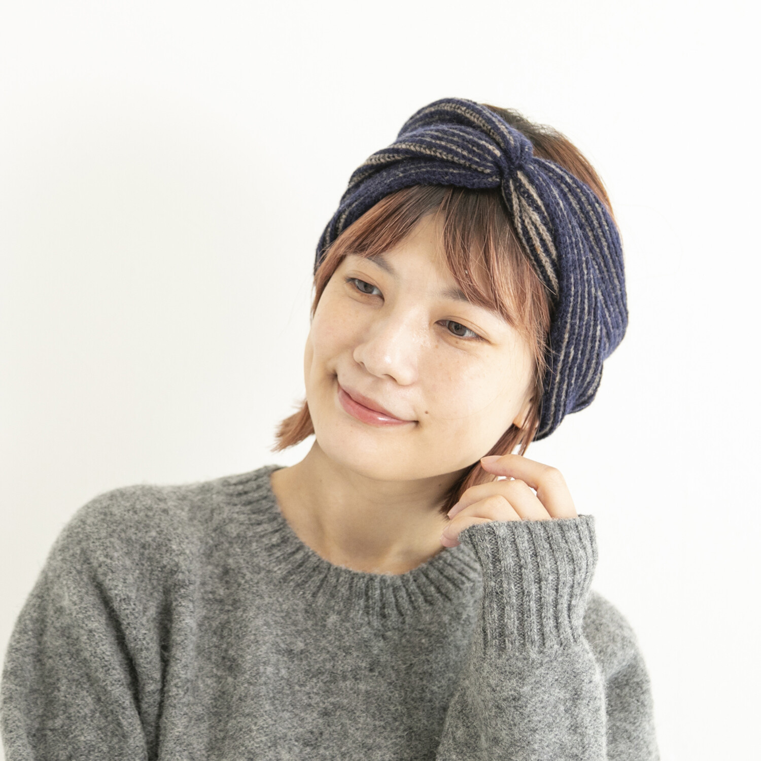 ベル・モード 日本製 タスマニア ラムウール１００％ リバーシブルヘアバンド