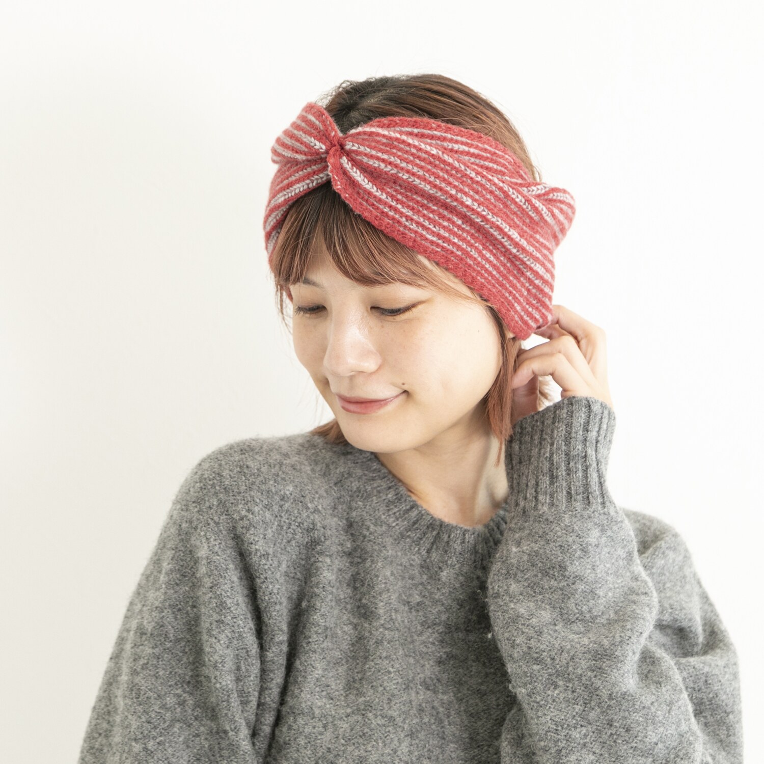 ベル・モード 日本製 タスマニア ラムウール１００％ リバーシブルヘアバンド