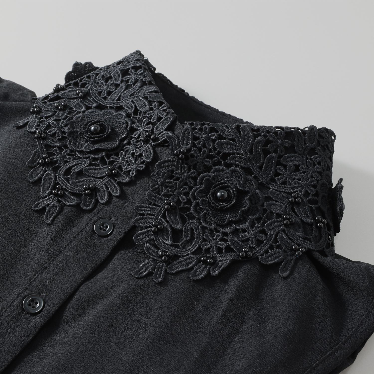 ドンナルマ 重ねて楽しむ 立体フラワーポイント レースつけ襟
