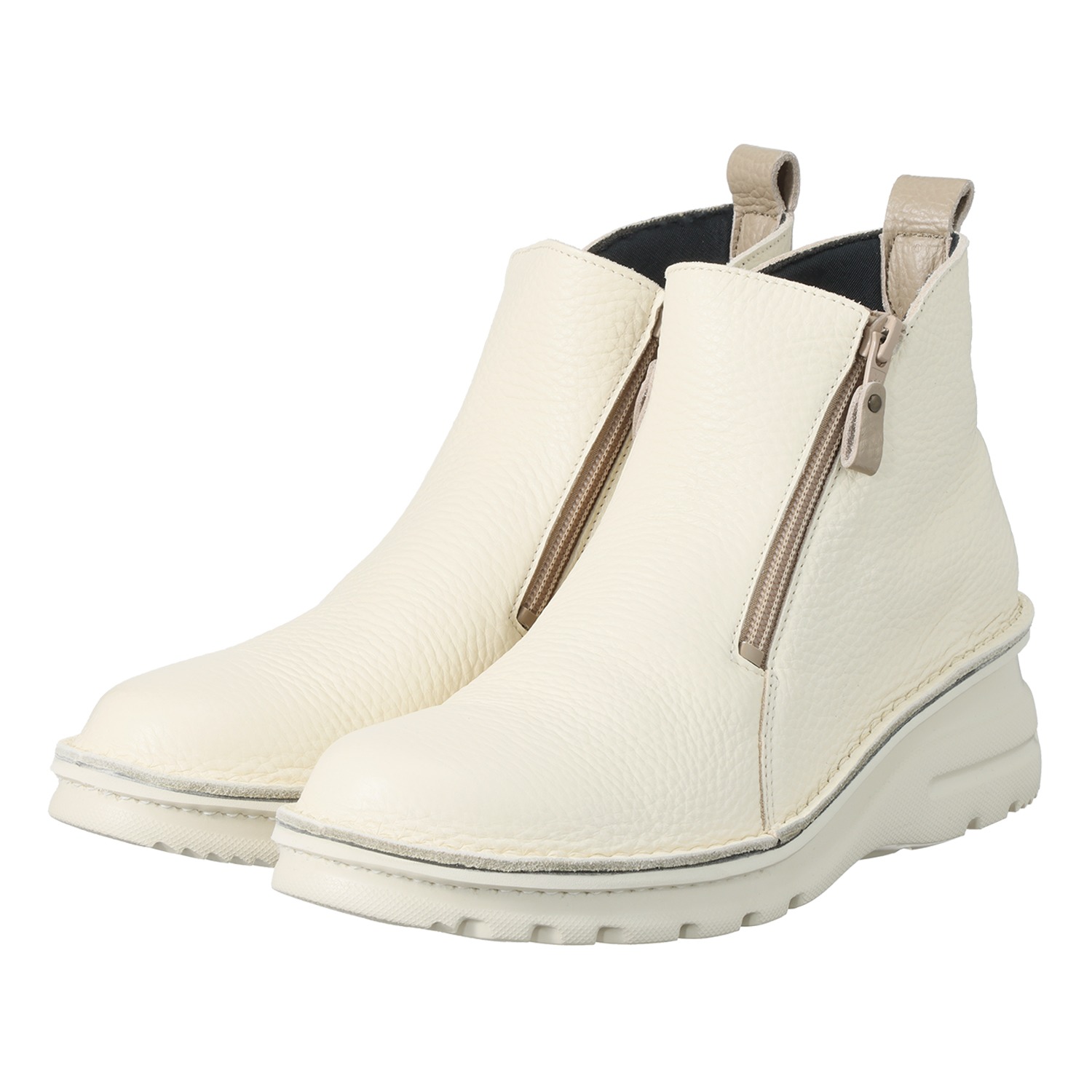 ＪＳハートレーベル ＜日本製＞ はっ水姫路レザー ダブルジップ 軽量コンフォートブーツ