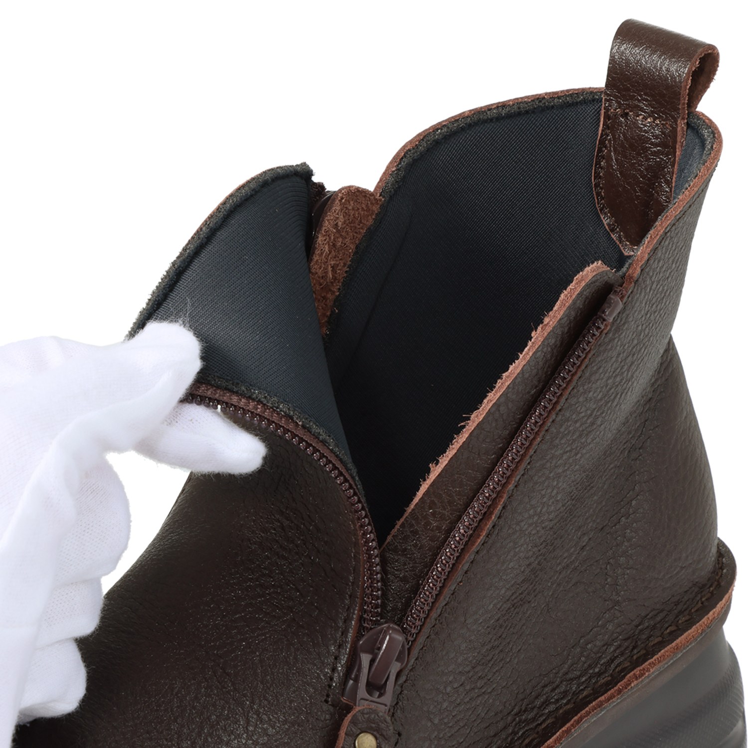 ＪＳハートレーベル ＜日本製＞ はっ水姫路レザー ダブルジップ 軽量コンフォートブーツ