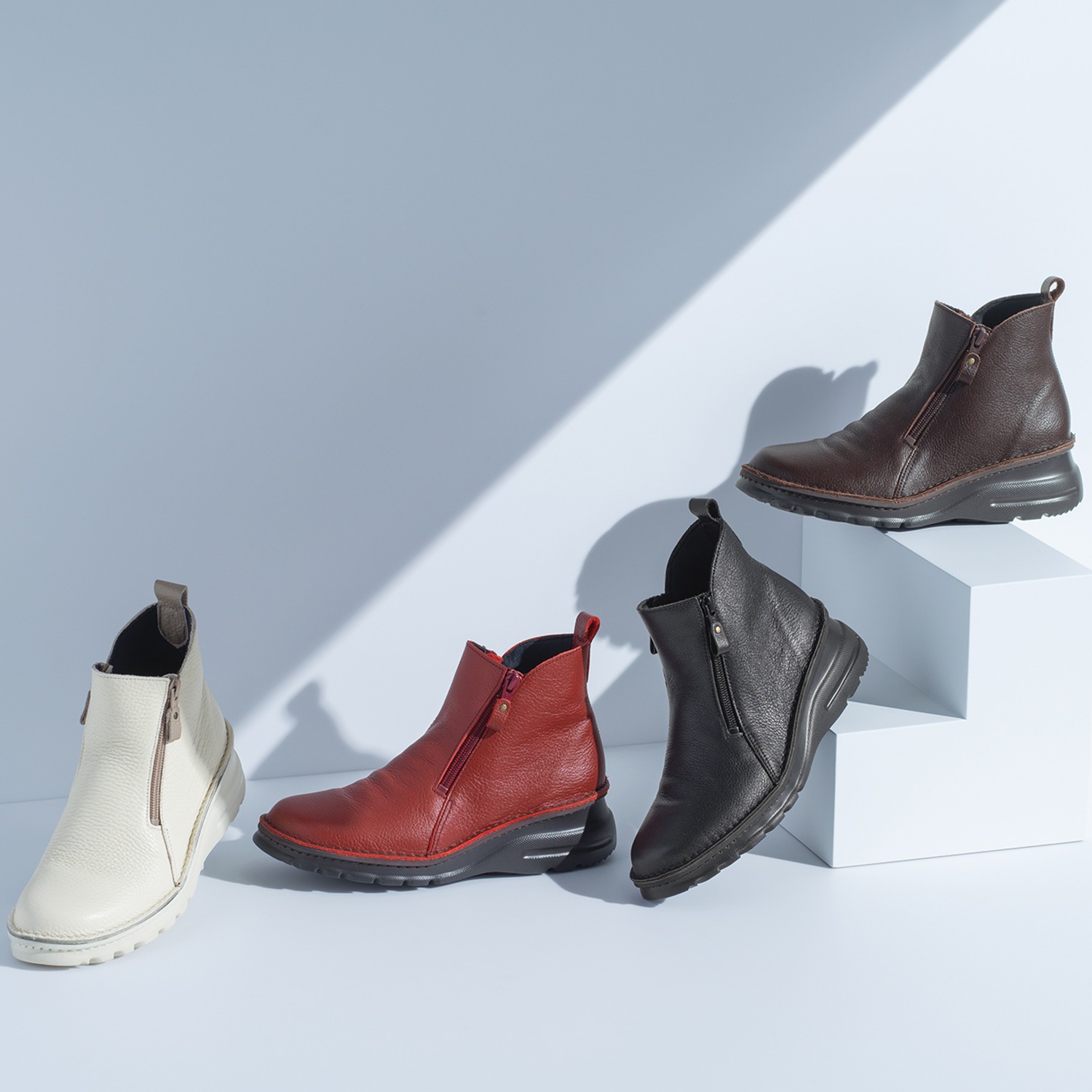 ＪＳハートレーベル ＜日本製＞ はっ水姫路レザー ダブルジップ 軽量コンフォートブーツ