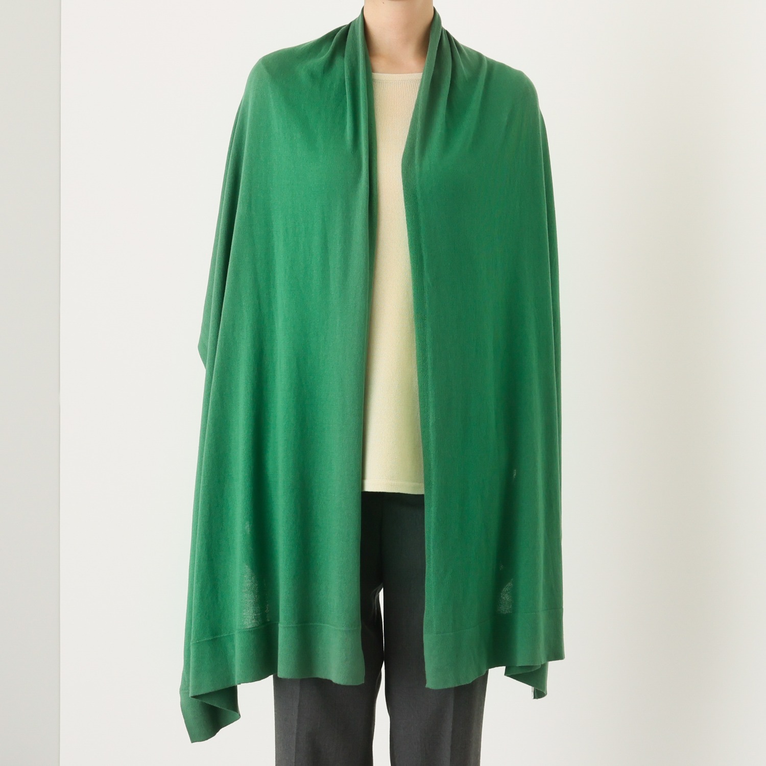 スピンブルー 浅野撚糸コラボ オーガニックコットン エアリーニット 大判ストール