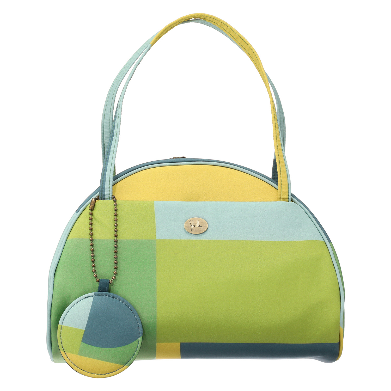 シビラ はっ水 半月ポーチバッグ＆ チェーン付ミラー