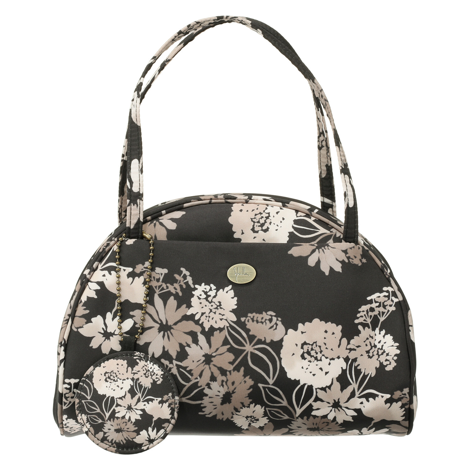 シビラ はっ水 半月ポーチバッグ＆ チェーン付ミラー