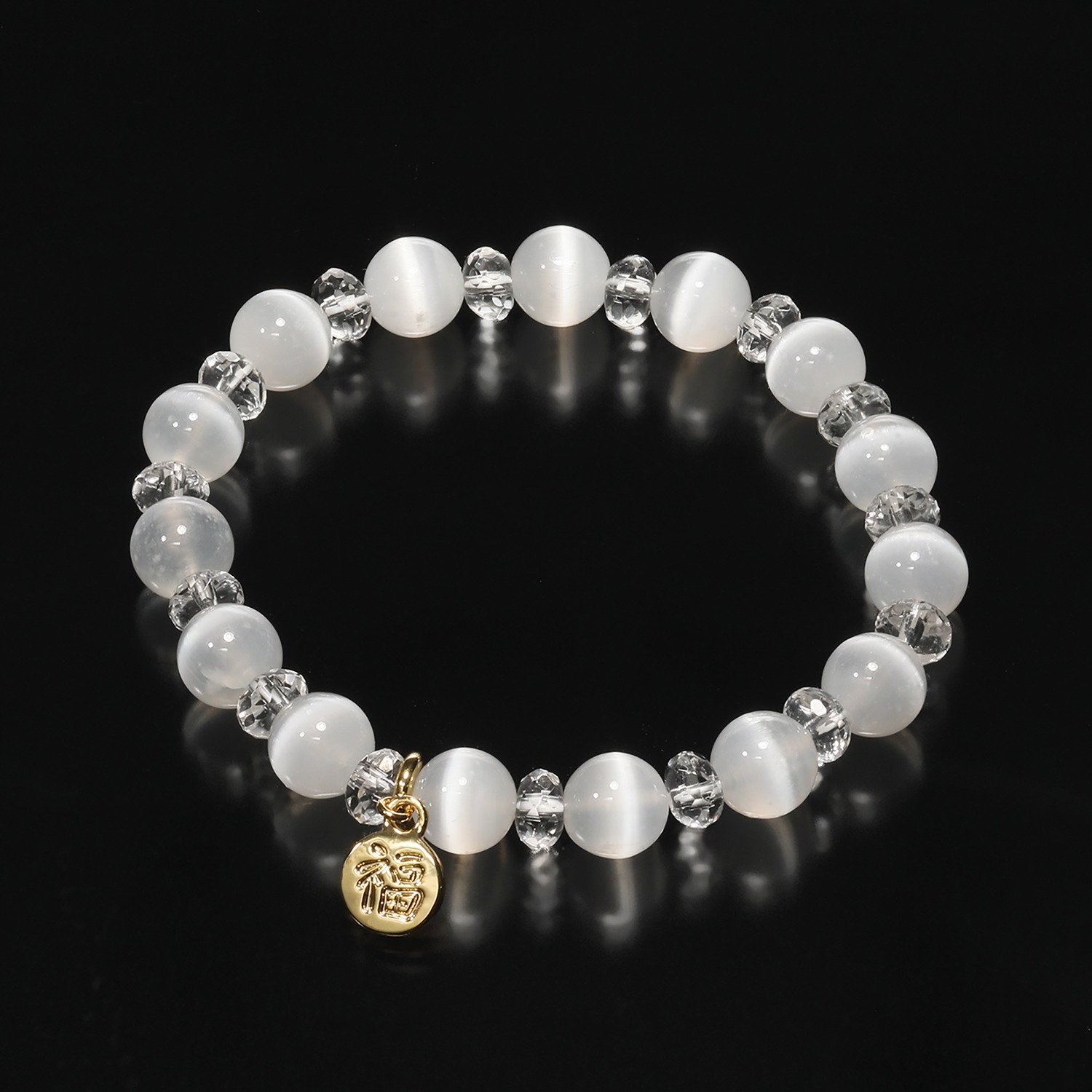 幸石堂 福禄寿の天然石 平安心願 一輪月光 セレナイトブレスレット