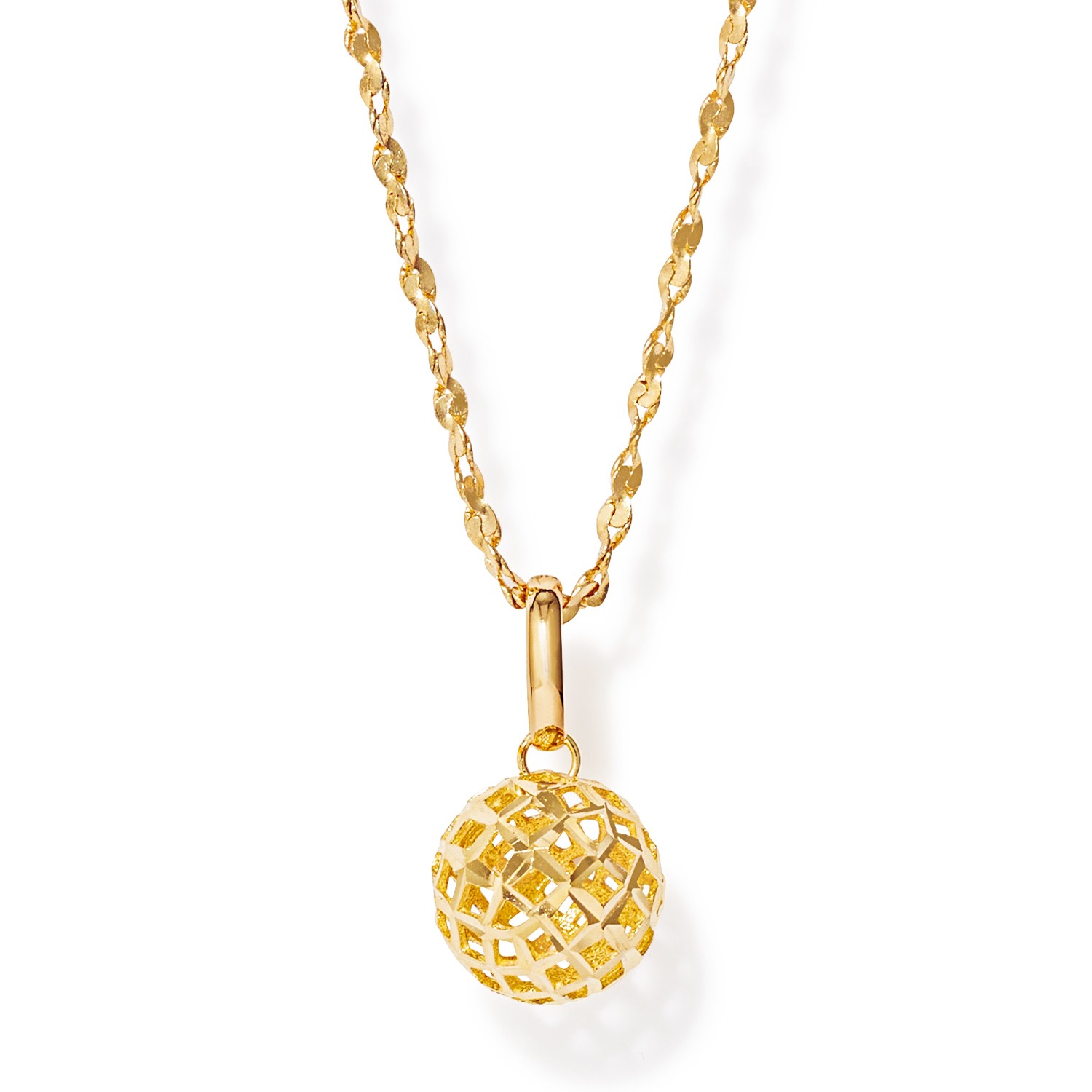 アルテッロ １８Ｋ ハンドカットボール ペンダントトップ