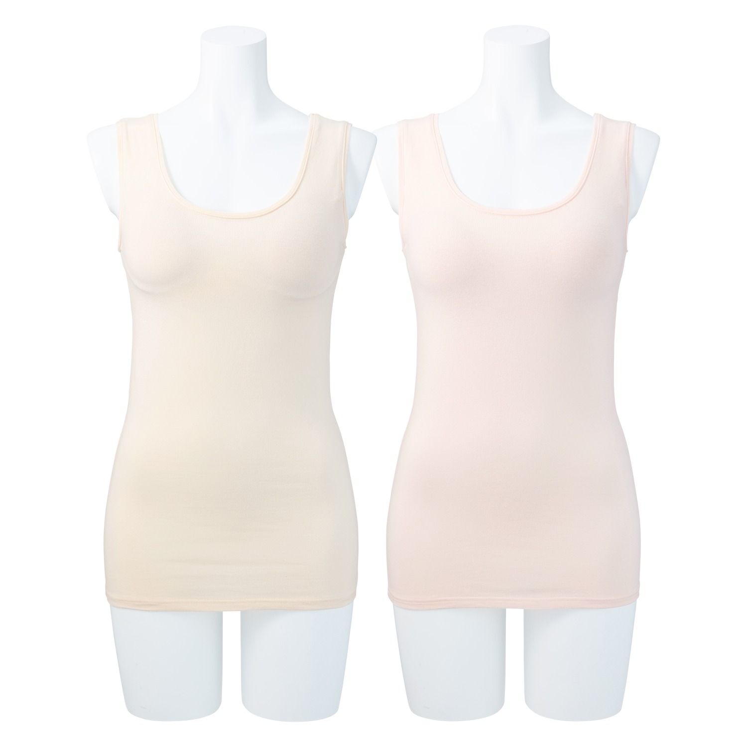 福助 熟成綿　出雲ソフト 綿高混率・ベア天竺生地 カップ付タンクトップ ２枚セット