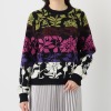 デシグアル フラワーモティーフ ジャガード ニットプルオーバー