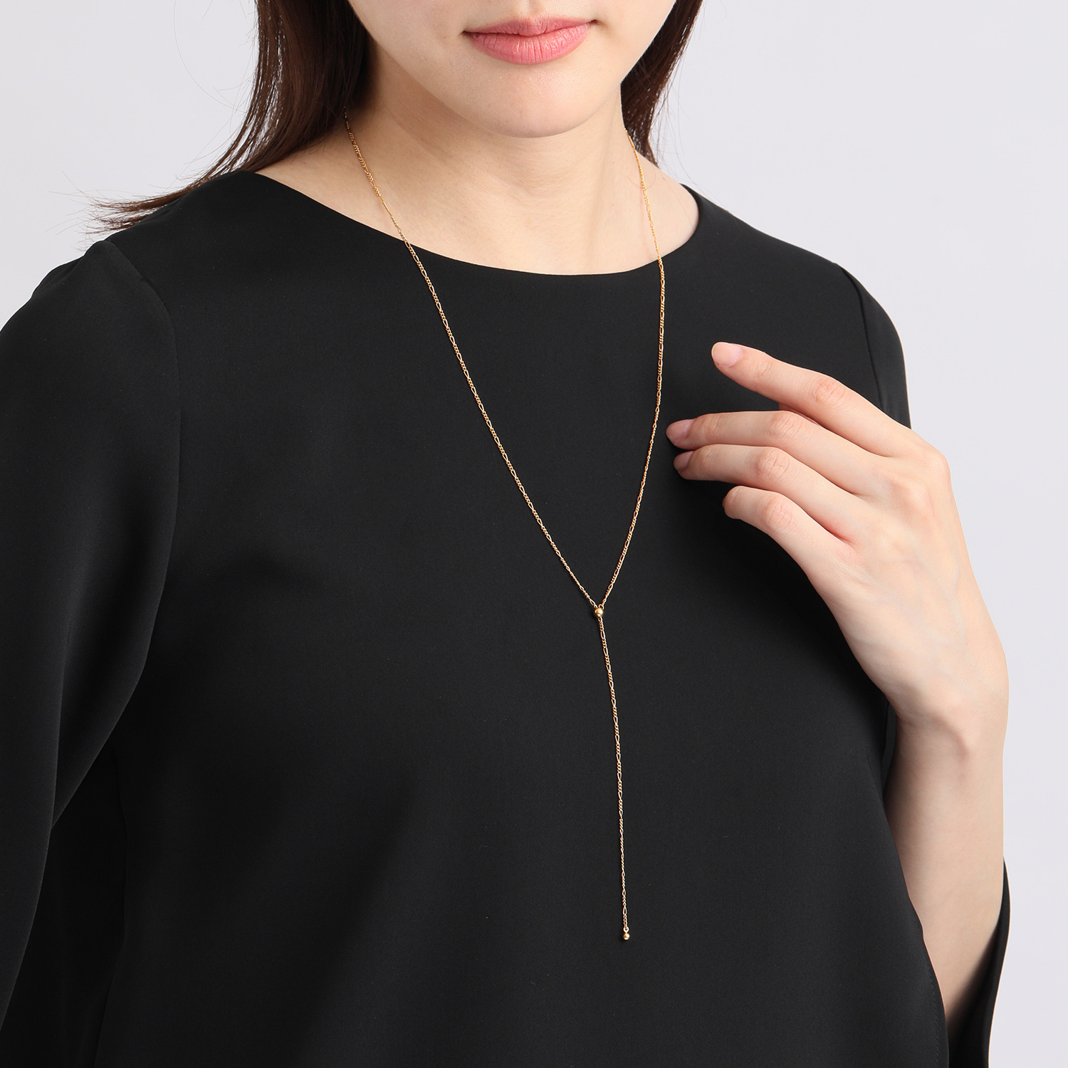 ベリテ シルバー やさシールド フィガロチェーン ロングアレンジネックレス 