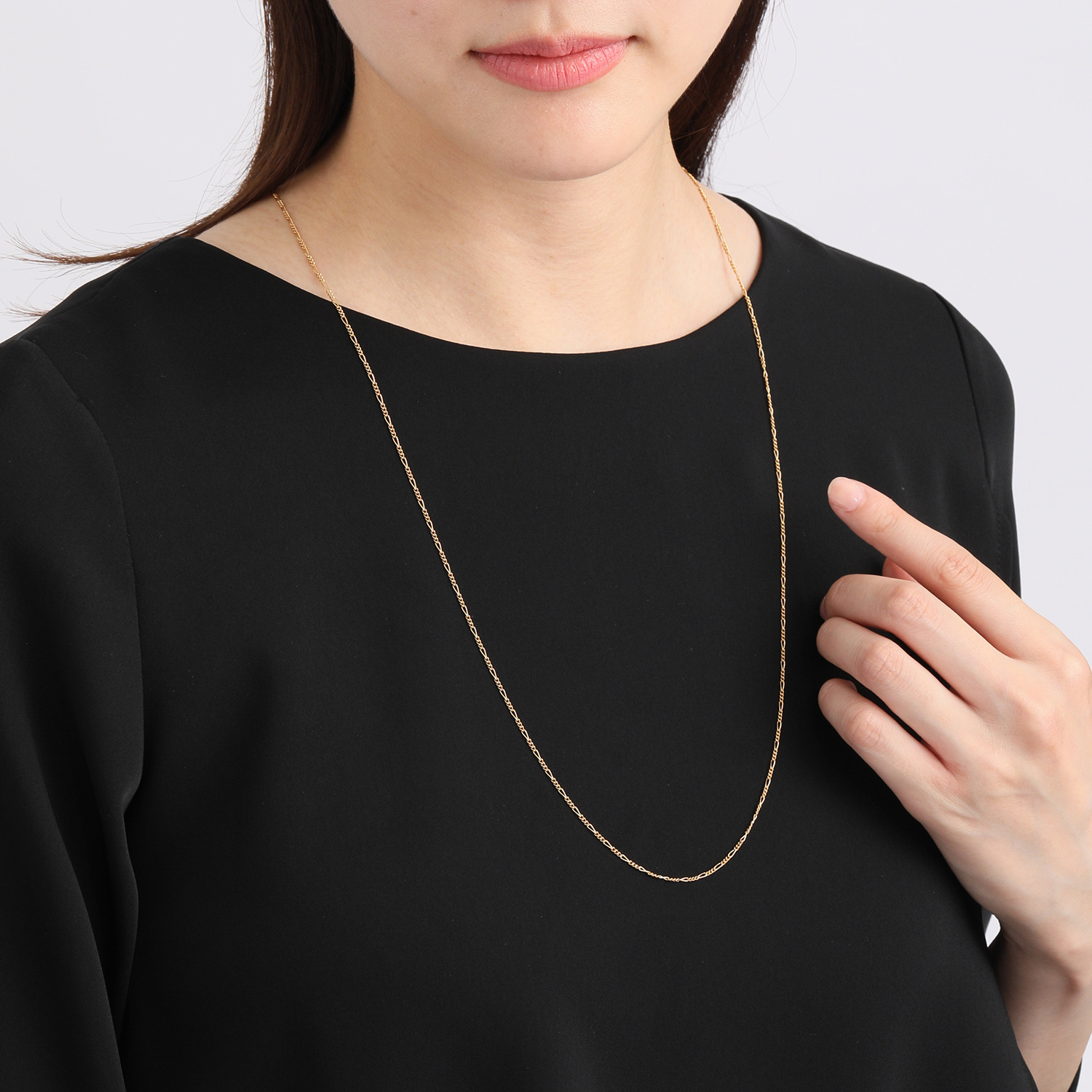 ベリテ シルバー やさシールド フィガロチェーン ロングアレンジネックレス 