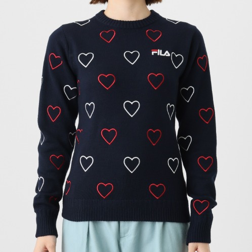 フィラ ハート柄刺しゅう ニットセーター フィラ ハート柄刺しゅう ニットセーター