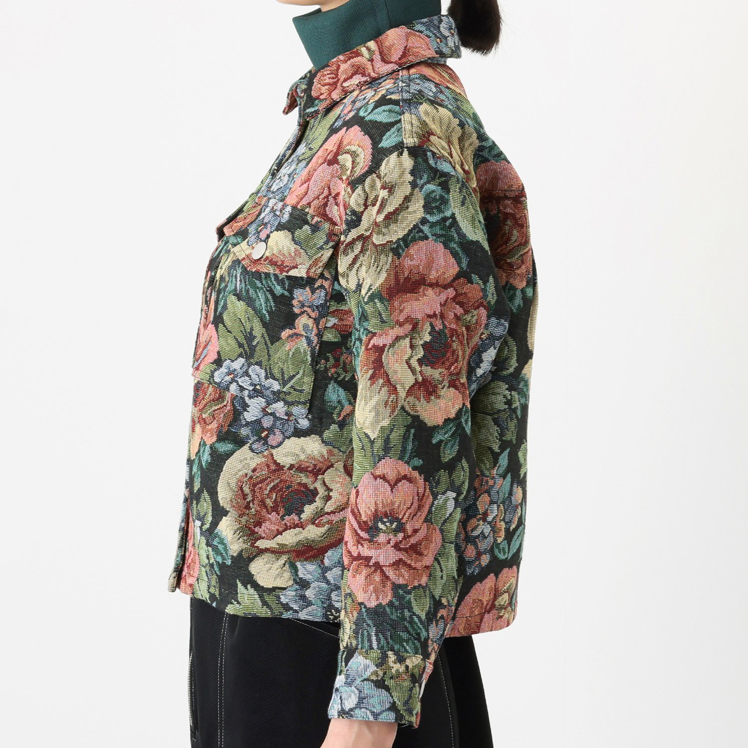 オジョウ ヴィンテージ感覚が映える 総花柄 ゴブラン織りジャケット