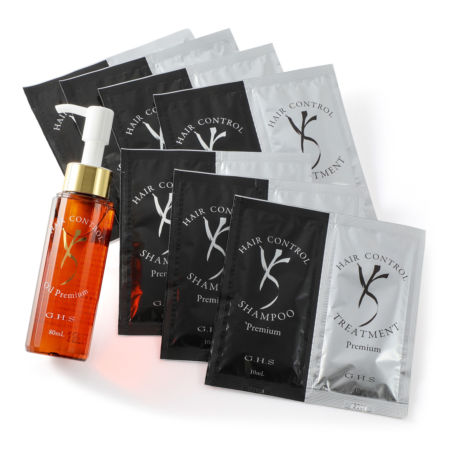 ジーエイチエス なめらかなツヤ美髪へ 髪を内外から補修する ヘアーコントロール オイルプレミアム （洗い流さない トリートメント） スペシャルセット