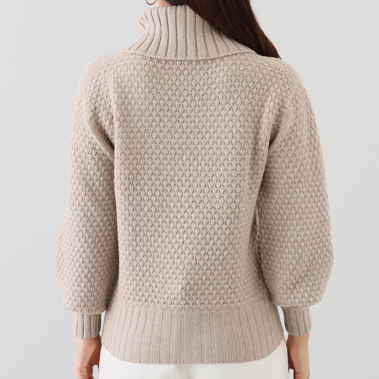 クルチアーニ ウールカシミヤ ポップコーン編 タートルネックニット