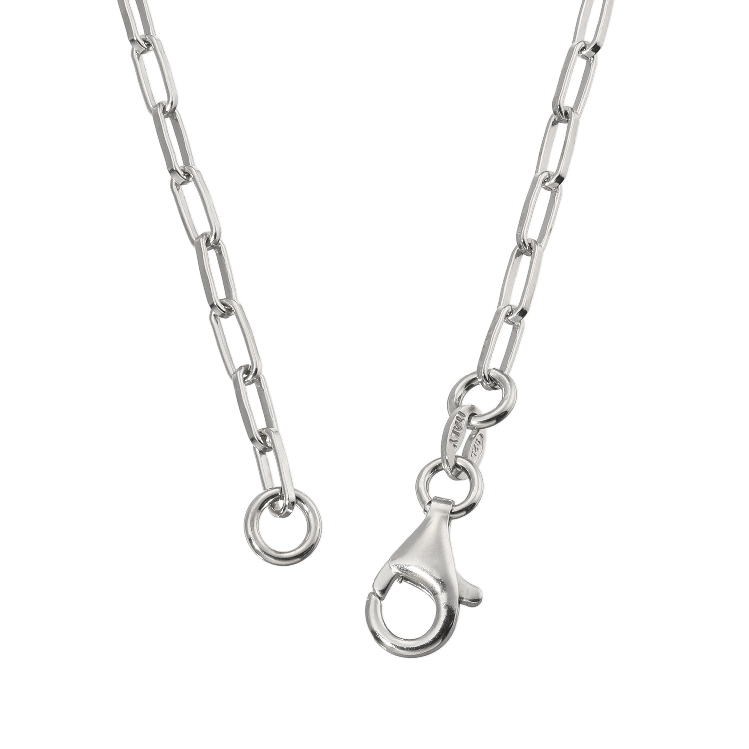 アンティエーレ イタリアンシルバー ペーパークリップチェーン コンビデザイン ロングネックレス