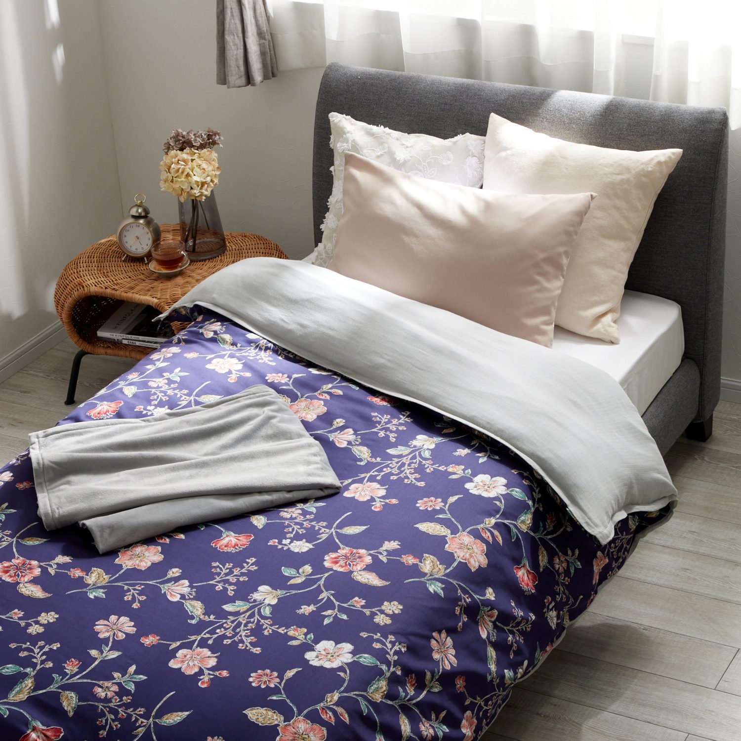 ニズム　着脱簡単！ 特許取得の完全セパレート 掛けふとんカバー “リムーバ”３点セット ＜シングル＞