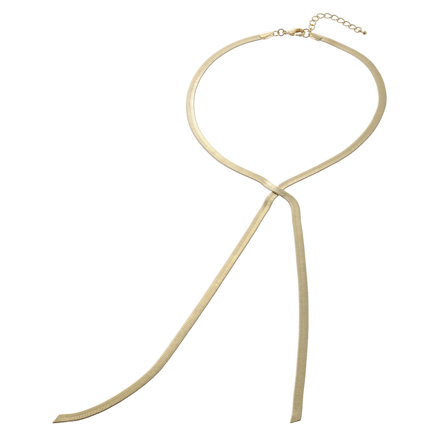 マダムヒロコ シャイニー ヘリンボーンチェーン クロスデザインネックレス “ネック・タイ”