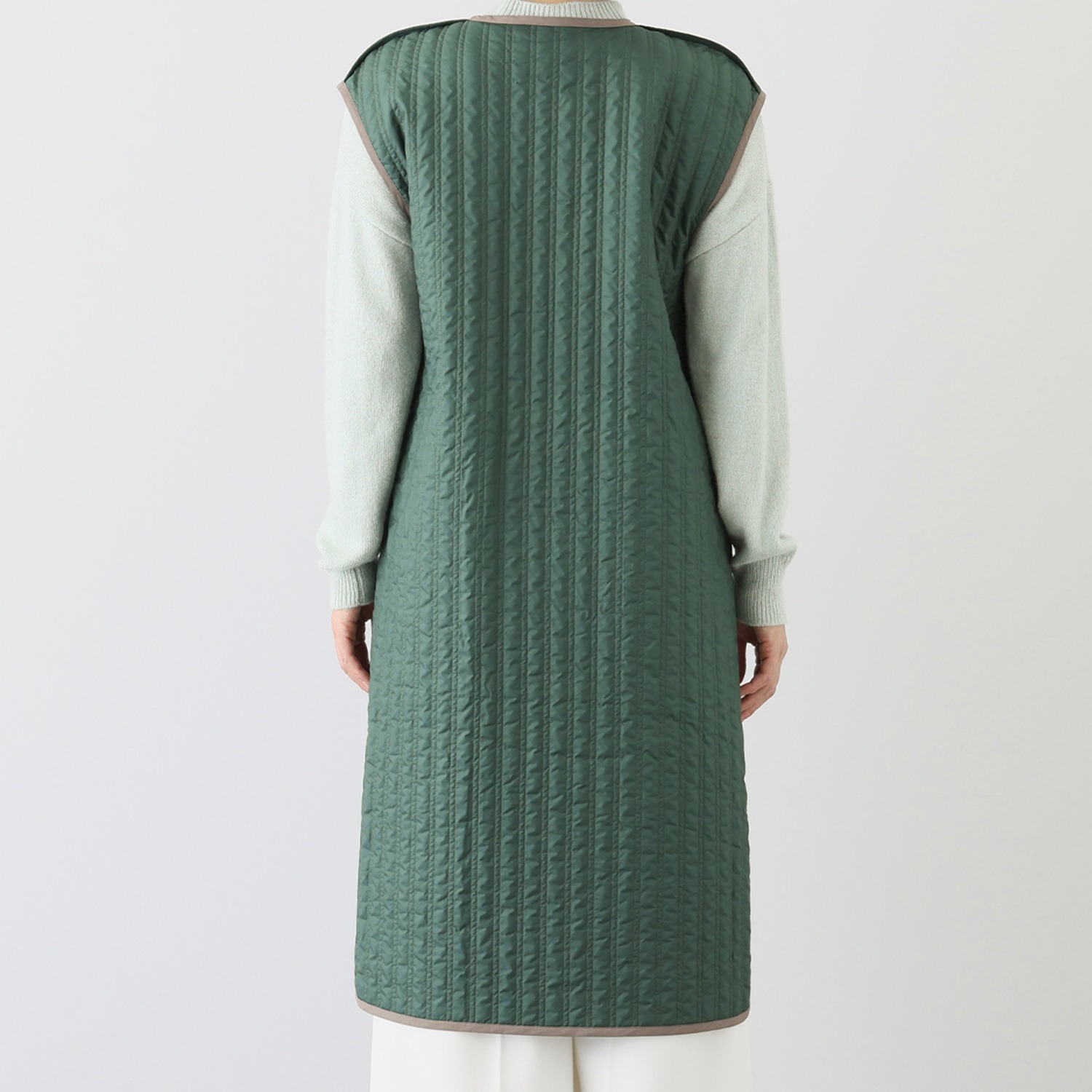 極美工房 はっ水 リバーシブル キルティング ロングベスト