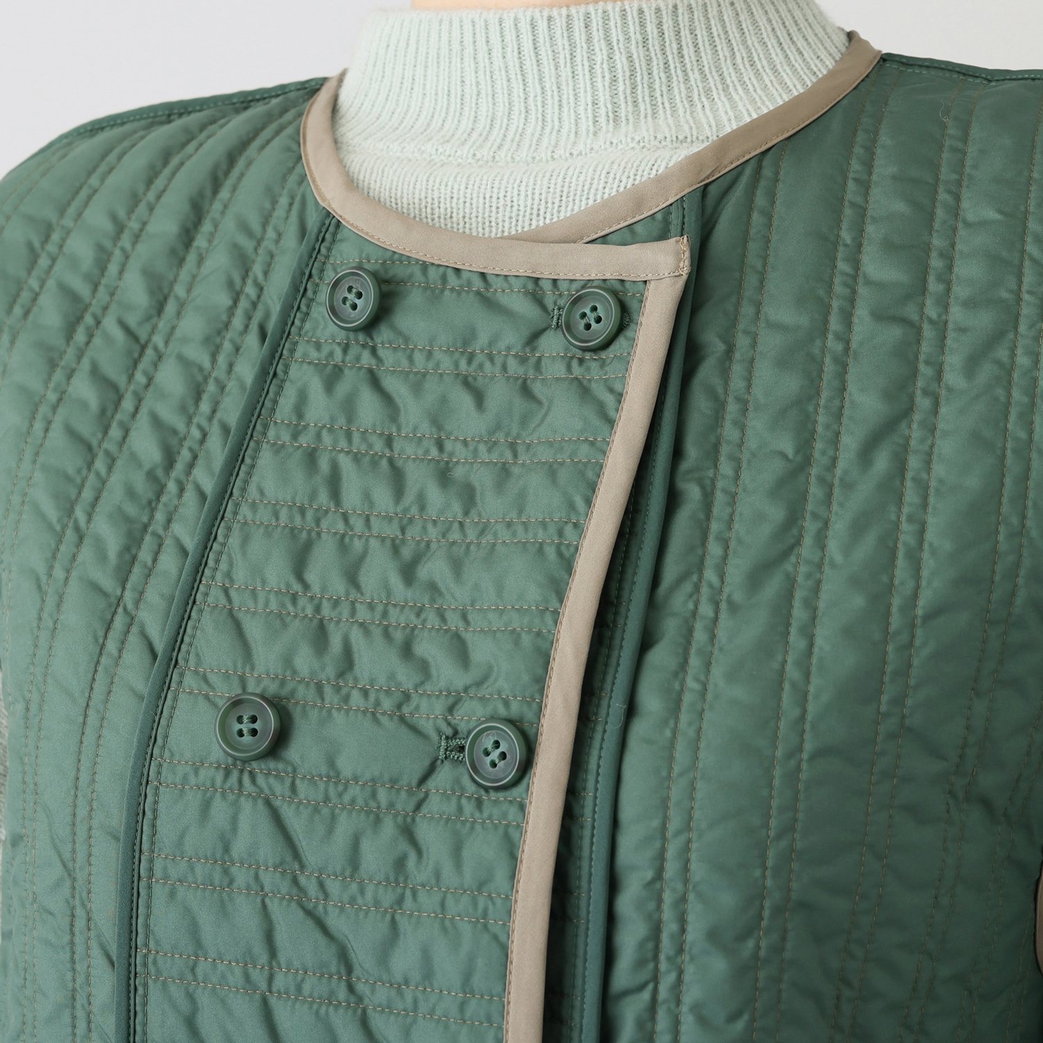 極美工房 はっ水 リバーシブル キルティング ロングベスト